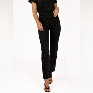 Dissh Australia Margi Black High Rise Straight Leg Raw Hem Jeans Women's Size 12